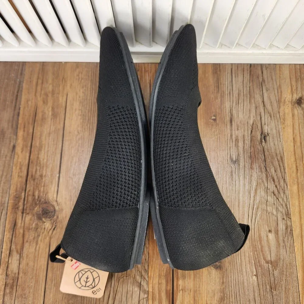 Fitflop Allegro Knit Ballet Flats Womens Size 11 Black Low Slip On Comfort Shoes